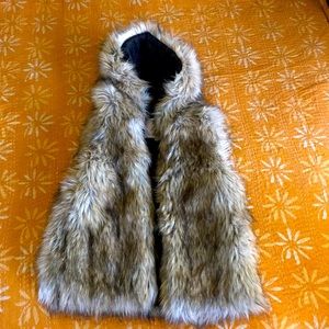 Aritzia Sunday Best Ovid Hooded Faux Fur Vest